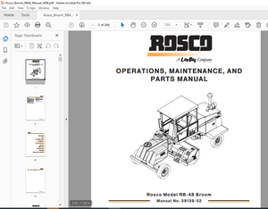ROSCO RB-48 Broom Operations, Maintenance &amp; Parts Manual 39139-02 PDF DOWNLOAD
