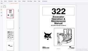 Bobcat 322 Excavator Operation &amp; Maintenance Manual (SN 517811001 &amp; Above) – PDF DOWNLOAD