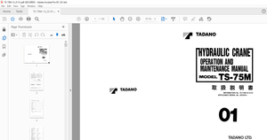 Tadano Forklift TS-75M HYDRAULIC CRANE OPERATION AND MAINTENANCE MANUAL PDF