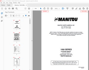 Manitou 1000 SERIES 3 STAGE MAST Parts Manual – PDF DOWNLOAD