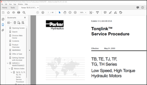 Gehl Parker TB TE TJ TF TG TH Series Low Speed High Torque Service Procedure Manual 918356 