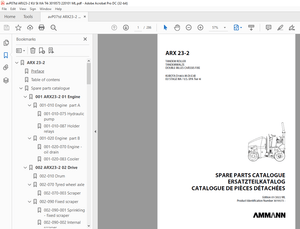 Ammann ARX 23-2 Tandem Roller Parts Catalogue Manual 3019573 - PDF
