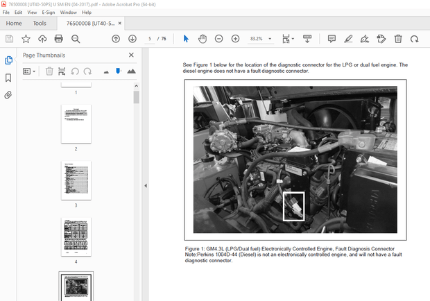 UTILEV 4T-5TS Internal Combustion Counterbalanced Forklift Trucks Service Manual - PDF