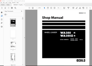 Komatsu WA380-6,WA380Z-6 Wheel Loader Repair Service  Manual SEN06411-15 - PDF DOWNLOAD