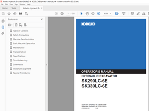 Kobelco SK290LC-6E SK330LC-6E Hydraulic Excavator Operator’s Manual – PDF DOWNLOAD