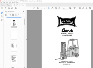 Bendi Landoll 3 WHEEL PARTS LIST Manual F-443-0707 – PDF DOWNLOAD