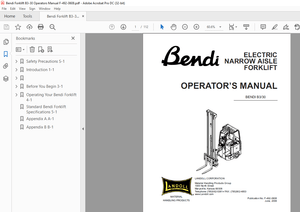 Landoll Bendi B330 Electric Narrow Aisle Forklift OPERATOR’S MANUAL - PDF DOWNLOAD