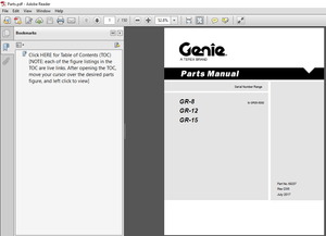 Terex Genie GR 8 GR 12 GR 15 Part Manual - PDF DOWNLOAD