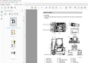 Hyundai Forklift 15/18/20BT-9U Electric Truck Operator&#x27;s Manual - PDF DOWNLOAD