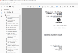 John Deere Tractors 6110R, 6120R, 6130R, 6135R, 6145R, 6155R, 6175R INSTALLATION INSTRUCTIONS MANUAL
