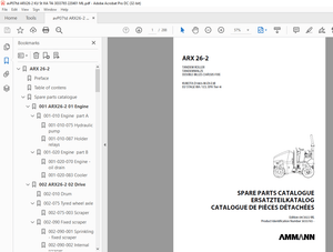 Ammann ARX 26-2 Tandem Roller Parts Catalogue Manual 3033765 - PDF