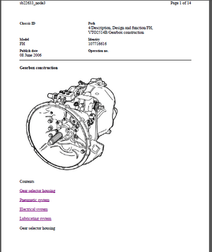 Volvo Fh Truck Vto2514b Gearbox Construction Manual – PDF DOWNLOAD