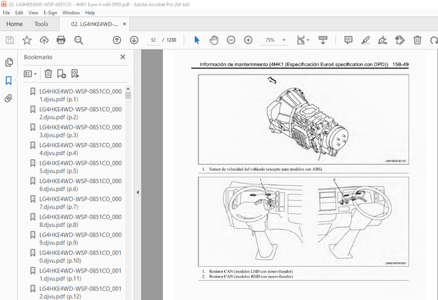 Isuzu 4HK1 de especificacion Euro4 con DPD Motor 2008-2014MY N-Series Manual De Taller - PDF 