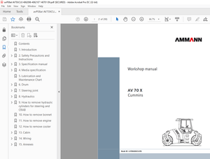 Ammann AV 70 X Tandem Roller Workshop Manual 4062098 PDF