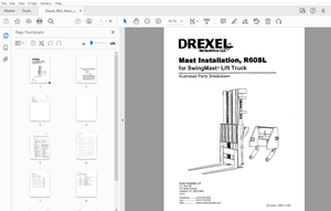 Drexel Mast Installation, R60SL SwingMast Lift Truck Parts Manual – PDF DOWNLOAD