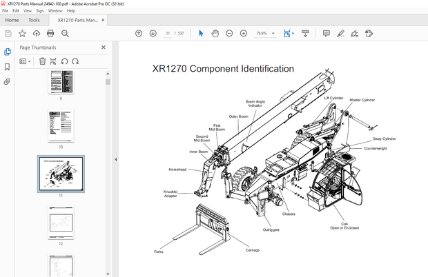 Xtreme XR1270 Telehandler Parts Manual 24942-100 – PDF DOWNLOAD