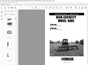 Frontier High Capacity Wheel Rake WR4106 WR4109 Operator’s Manual(5TNOMUS00W41) – PDF DOWNLOAD