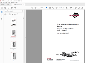 CAT Bucyrus Continuous Miner Operation and Maintenance Manual  - PDF DOWNLOAD