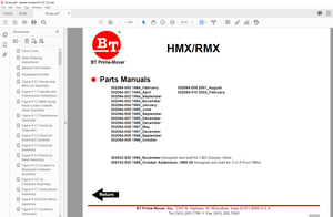 BT Prime-Mover HMX ELECTRIC LOW LIFT PALLET TRUCK PART MANUAL