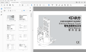 EP CQD16/20RVF/16/20RV Electric Reach Truck Parts Manual – PDF DOWNLOAD