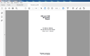 John Deere 35D &amp; 50D Excavator Repair Technical Manual  PDF DOWNLOAD