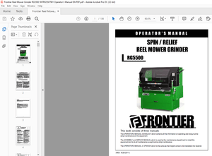 Frontier Reel Mower Grinder RG5500 Operator’s Manual ( 5NTRG5507901) – PDF DOWNLOAD