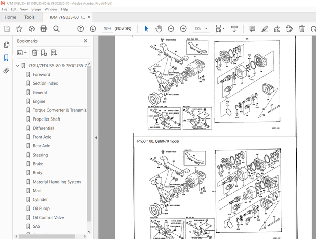 TOYOTA Forklift 7FGU35-80 7FDU35-80 &amp; 7FGCU35-70 Repair Manual - PDF DOWNLOAD