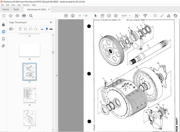 Manitowoc Traditional Crane M-80W Parts Manual 810727 – PDF DOWNLOAD