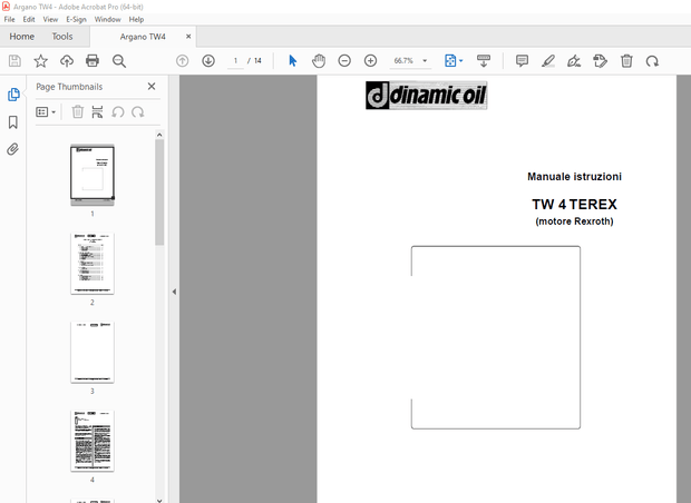 Dinamic Oil TW 4 TEREX (motore Rexroth) Manuale istruzioni – PDF DOWNLOAD