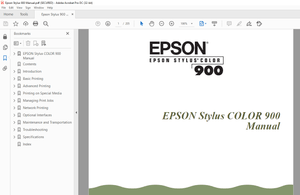 Epson Stylus Color 900 Manual - PDF DOWNLOAD