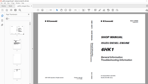 Kawasaki 6HK1 DIESEL ENGINE Wheel Loader(General &amp; Troubleshooting Information) 85Z7 Shop Manual PDF