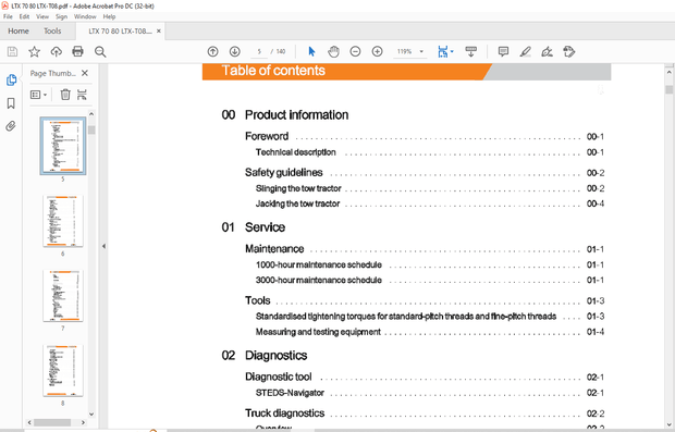 STILL STED Forklift LTX70 LTXBO LTX-TOB Tow tractor Workshop Manual – PDF DOWNLOAD