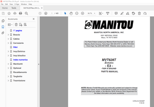 Manitou Forklift MVT628T Tier III Engine Parts Manual – PDF DOWNLOAD