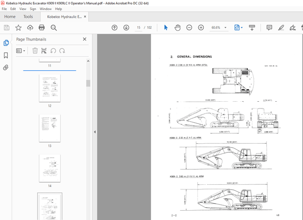 Kobelco K909 II K909LC II Hydraulic Excavator Operator’s Manual – PDF DOWNLOAD