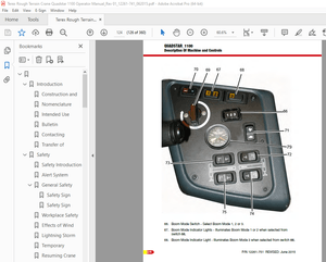 Terex Crane QUADSTAR 1100 TIER 4 FINAL &amp; ROW EXPORT Operator’s Manual 12261-751 PDF