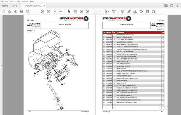 Steyr MO126M28 Marine Turbo Diesel Solas Parts Manual – PDF DOWNLOAD