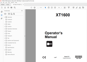 Ditch Witch XT 1600 Excavator Operator’s Manual PN 053-1064 PDF