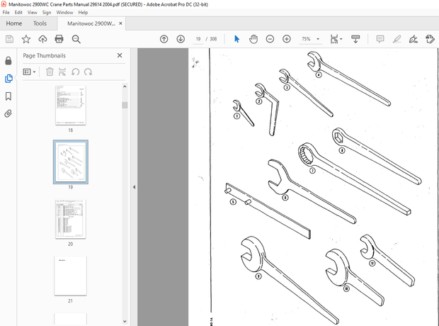 Manitowoc Traditional Crane 2900WC Parts Manual SN 29614 – PDF DOWNLOAD