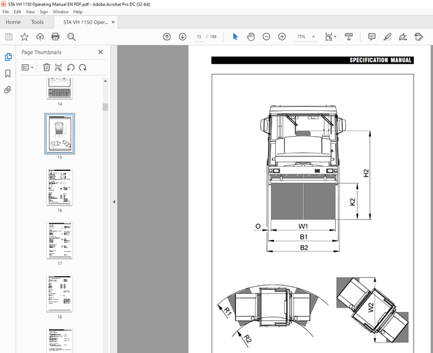 STA VH 1150 TANDEM VIBRATORY ROLLER ENGINE CUMMINS TIER II OPERATING MANUAL – PDF DOWNLOAD