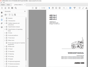 Ammann ARX 36-2 ARX 40-2 ARX 45-2 Tandem Roller Workshop Manual PDF