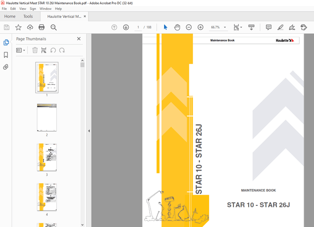 Haulotte Vertical Mast STAR 10-26J Maintenance Book 4001180330 – PDF DOWNLOAD
