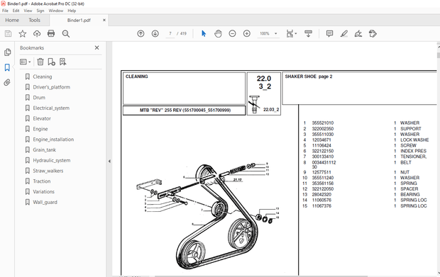 Laverda 255 REV Agricultural Tractor Parts Manual 551700045-551700999 – PDF DOWNLOAD