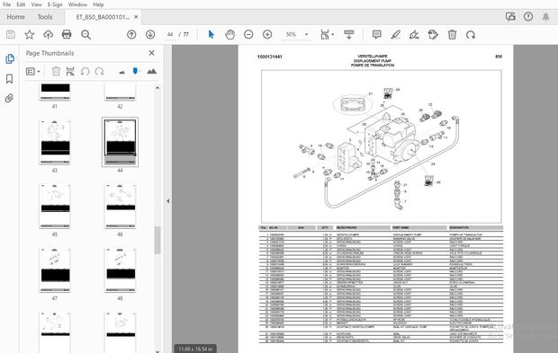 WACKER NEUSON 850 DUMPER PARTS MANUAL 1000081418 – PDF DOWNLOAD