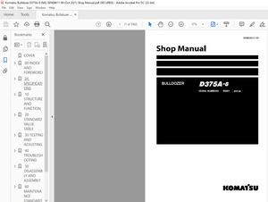 Komatsu D375A-8 Bulldozer Shop Manual SEN06611-09 – PDF DOWNLOAD