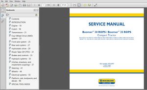 New Holland Boomer 30 &amp; 35 ROPS Compact Tractor Service Manual (47916997)