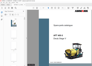 Ammann AFT 400-3 sn KM3021871 – SV 3500 E sn 3103977 Parts Manual PDF