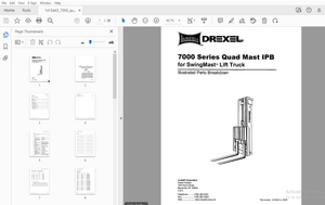 Drexel SwingMast Lift Truck 7000 Series Quad Mast IPB Parts Manual 1415443 – PDF DOWNLOAD