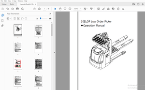 Hyundai Forklift 10ELOP Low Order Picker Operation Manual – PDF DOWNLOAD