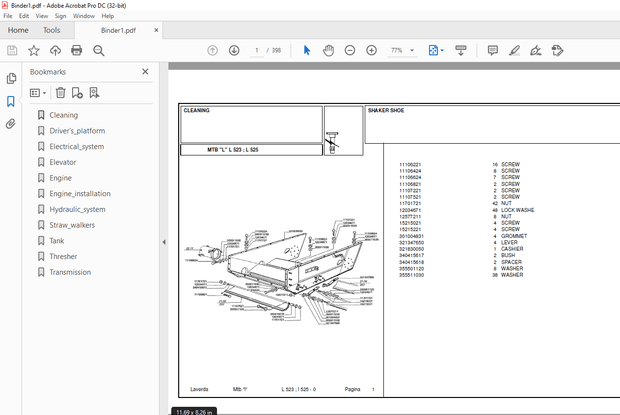 Laverda L523 L525 Agricultural Tractor Parts Manual – PDF DOWNLOAD 