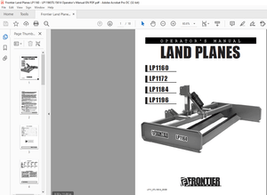 Frontier Land Planes LP1160 LP1172 LP1184 LP1196 Operator’s Manual – PDF DOWNLOAD